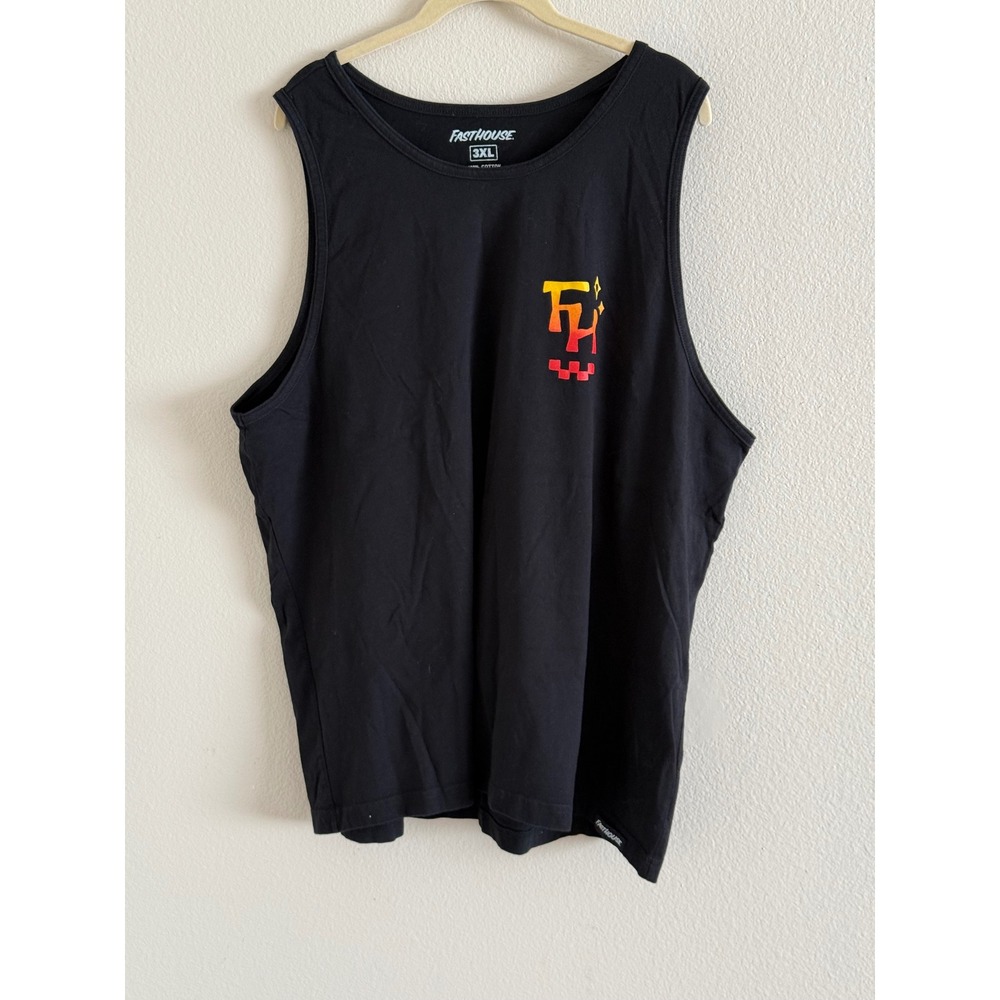 Fasthouse Pitted In Paradise Tank Top 3XL Black Cotton Graphic Muscle Shirt